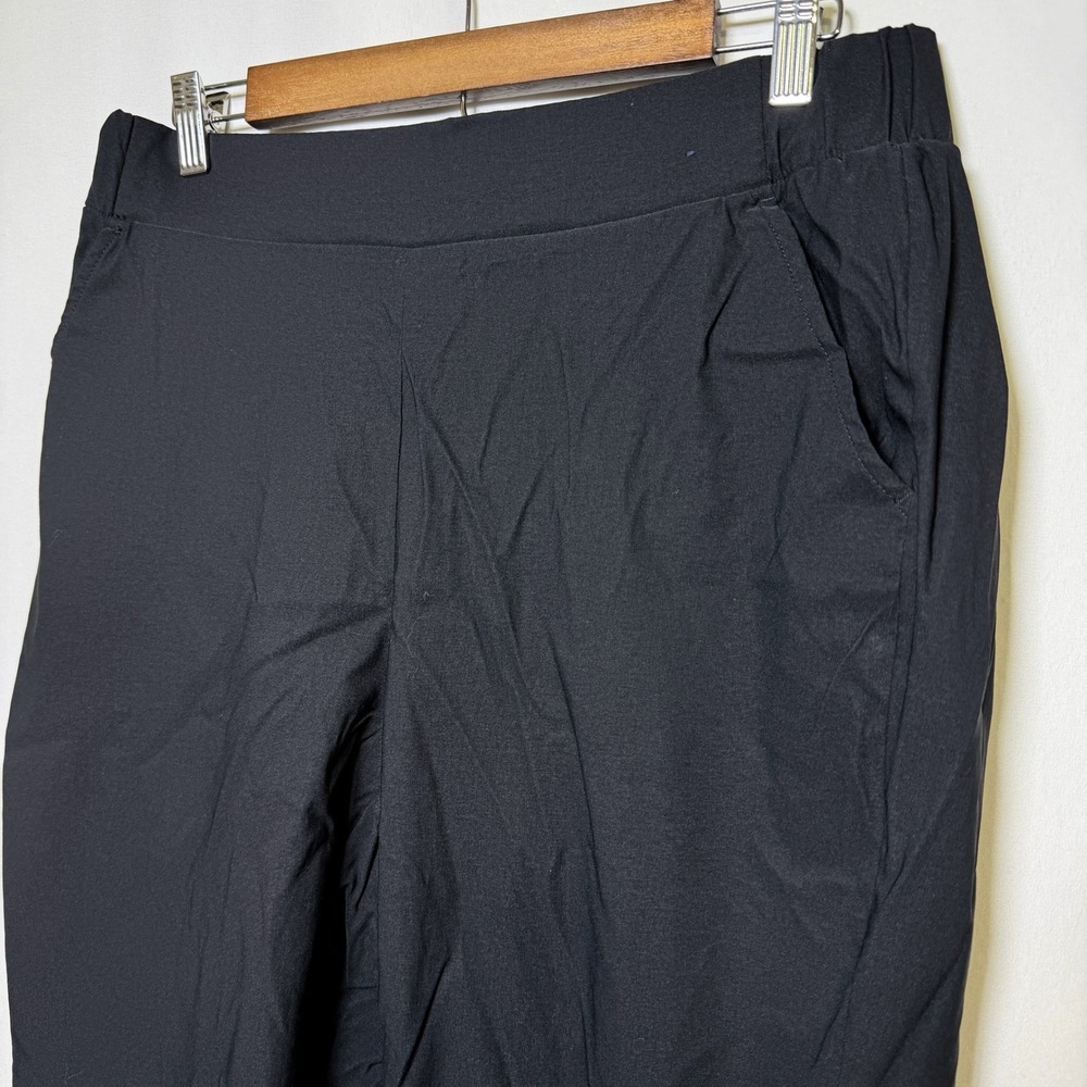 Modern Ambition Black Recycled Nylon Pull On Tapered Pants Womens Large 1811762